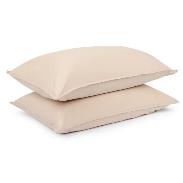 Комплект постельного белья двуспальный бежевого цвета из органического стираного хлопка из коллекции essential Tkano