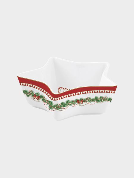 Салатник 15 см, 250 мл, фарфор, белый, Новогодняя гирлянда, Magie de Noel Easy Life