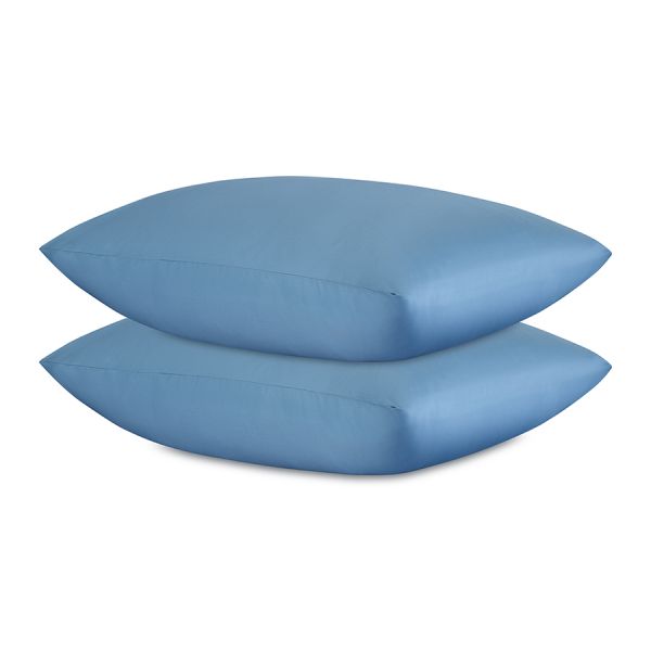 Комплект постельного белья из премиального сатина джинсово-синего цвета из коллекции essential, 200х220 см Tkano