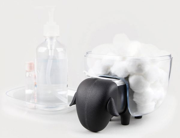 Держатель для ватных дисков Sheep чёрный-прозрачный