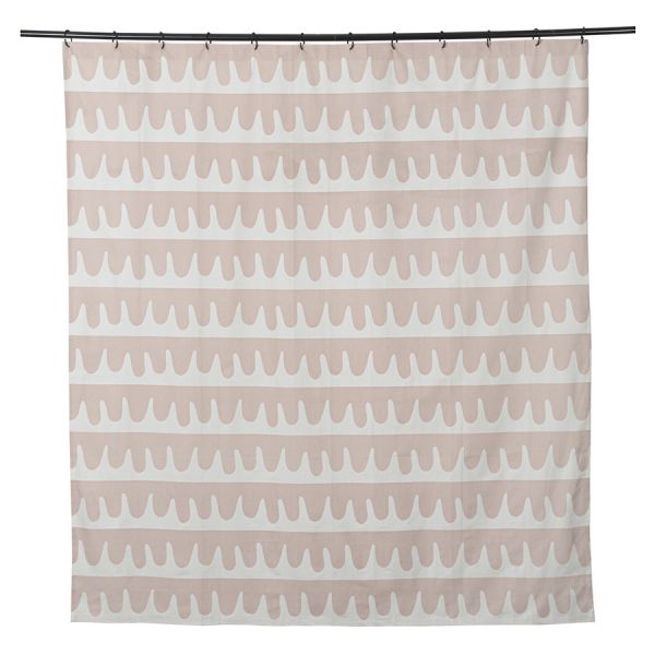 Штора для ванной popple цвета пыльной розы cuts&pieces, 180х200 см Tkano
