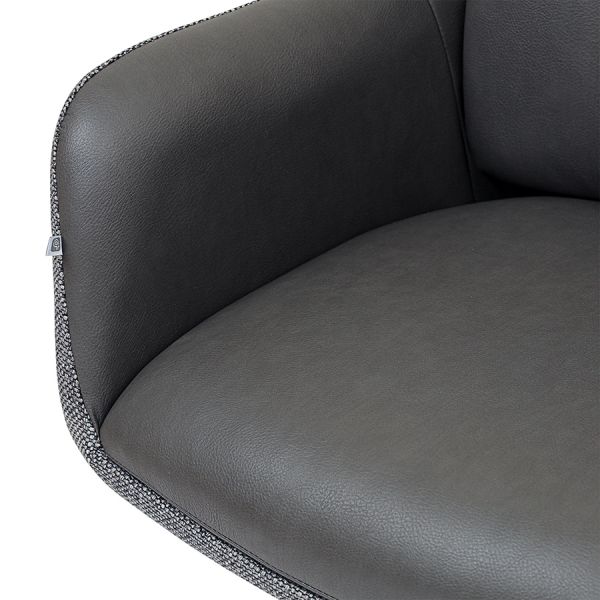 Стул на колесиках allar, экокожа, рогожка, серый Bergenson Bjorn