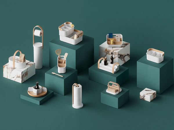 Органайзер для столовых приборов bellwood, белый/натуральное дерево Umbra
