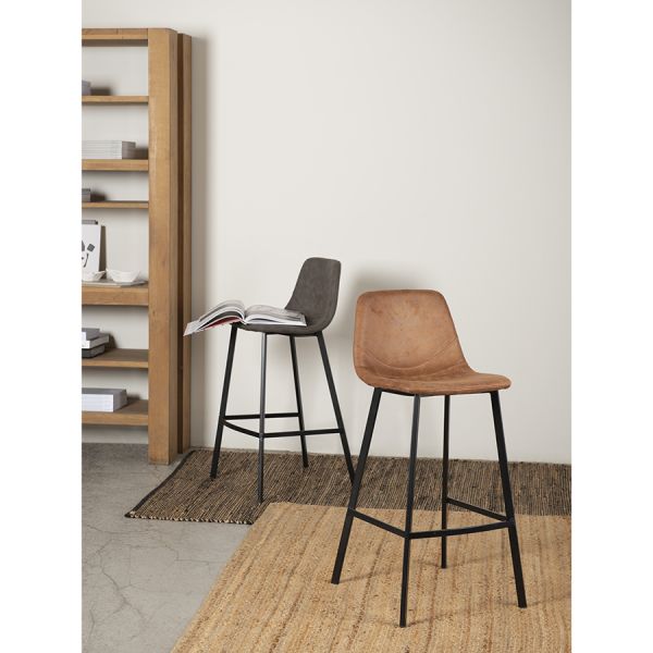 Стул барный Hugh экокожа темно-серый Bergenson Bjorn