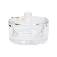 Конфетница 12х8.5 см, с крышкой, стекло/металл, Glory ANNA LAFARG