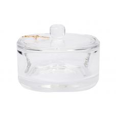 Конфетница 12х8.5 см, с крышкой, стекло/металл, Glory ANNA LAFARG