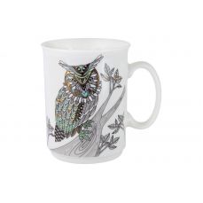 Кружка 415 мл, фарфор, белая, Сова, Wild ANNA LAFARG