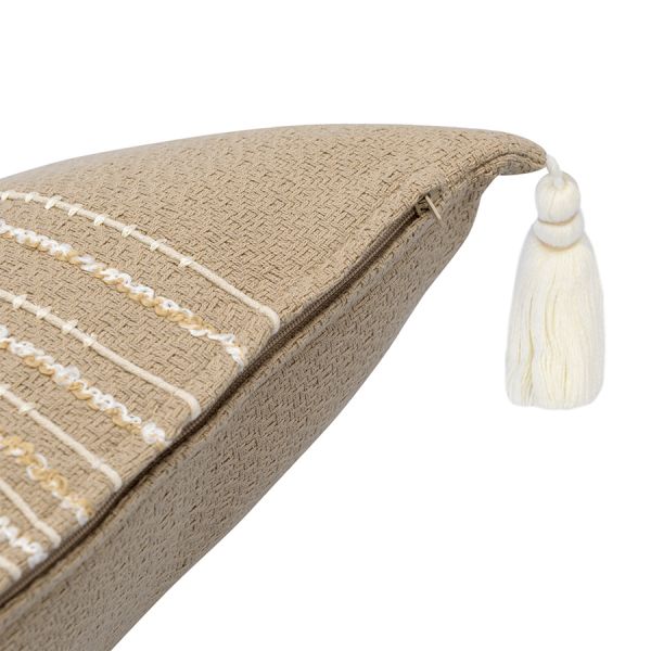 Подушка декоративная базовая flowers серо-бежевого цвета из коллекции ethnic 30х45 см Tkano