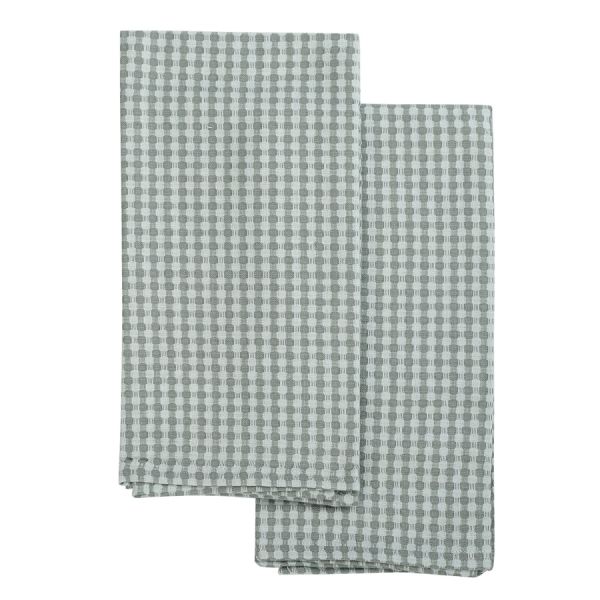 Набор вафельных кухонных полотенец серого цвета из умягченного хлопка из коллекции Essential 50х70