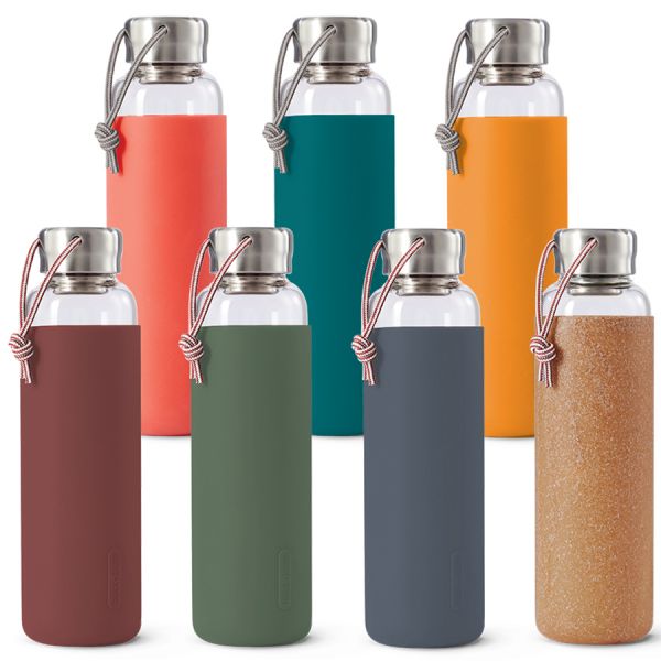 Бутылка для воды стеклянная 600 мл светло-коричневая