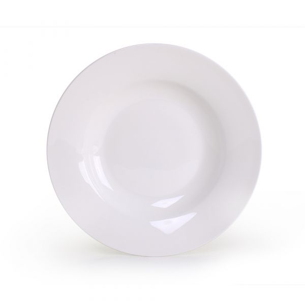 Тарелка полупорционная 23 см АККУ 320 мл из костяного фарфора