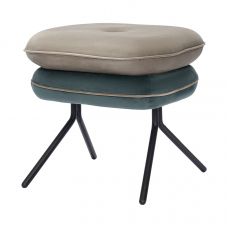 Пуф pea, велюр, бежевый/сине-зеленый Bergenson Bjorn