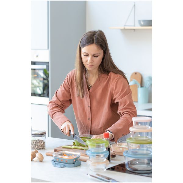 Контейнер для запекания, хранения и переноски продуктов в чехле, 370 мл, бежевый Smart Solutions