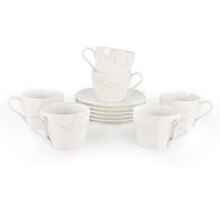 Набор чайных пар АККУ Сальветто из костяного фарфора на 6 персон 12 предметов