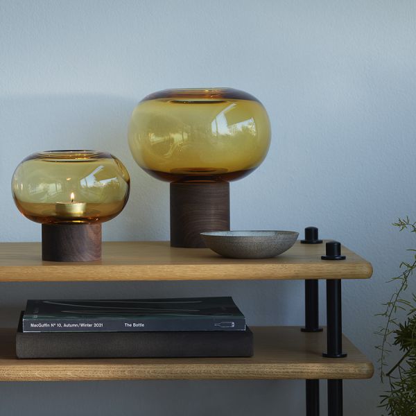 Ваза oblate, 13,5 см, янтарь/орех LSA International