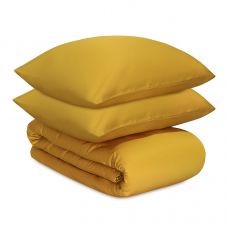 Комплект постельного белья из премиального сатина горчичного цвета из коллекции essential, 200х220 см Tkano