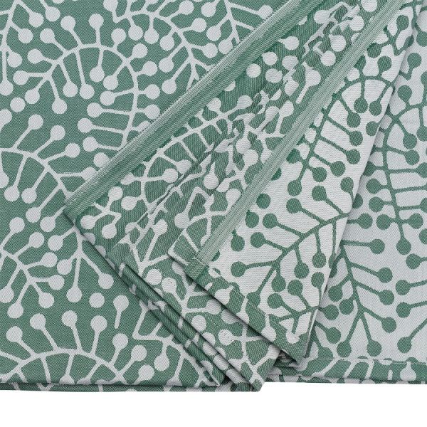 Скатерть из хлопка зеленого цвета с рисунком Спелая смородина scandinavian touch 180х180см