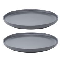 Набор из двух тарелок темно-серого цвета из коллекции essential, 20 см Tkano