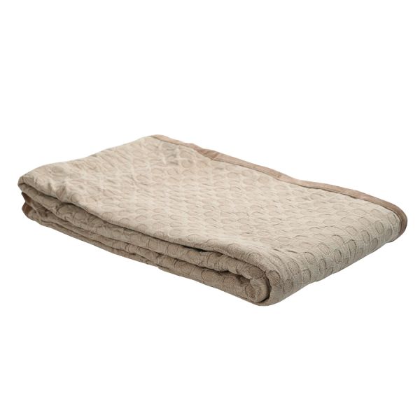 Покрывало из стираного хлопка бежевого цвета из коллекции essential, 230х250 см Tkano