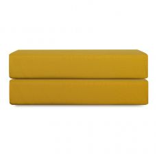 Простыня на резинке из премиального сатина горчичного цвета из коллекции essential, 160х200х30 см Tkano