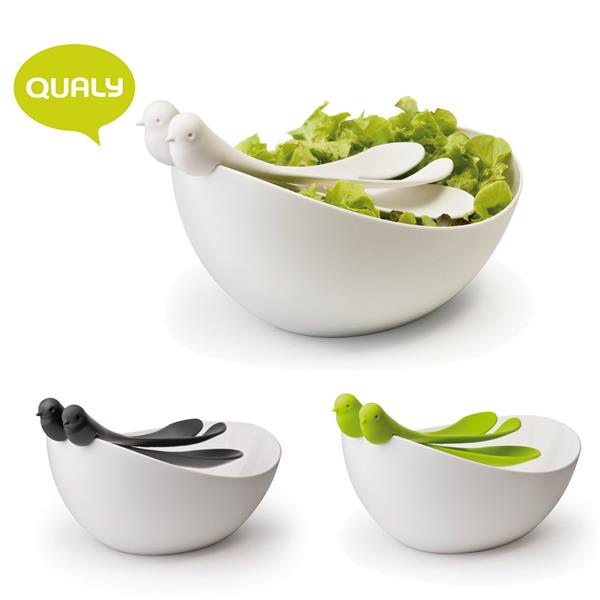 Салатница Sparrow с ложками белая