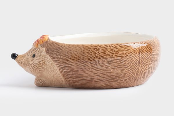 Конфетница 21х15 см, керамика, коричневая, Еж с листом, Autumn forest ANNA LAFARG
