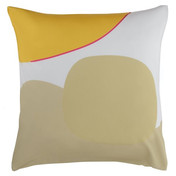 Набор из двух наволочек из сатина  горчичного цвета с авторским принтом из коллекции freak fruit