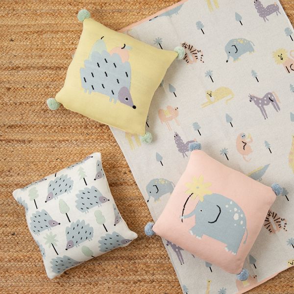 Подушка декоративная с принтом Ежик ugo из коллекции tiny world 35х35 см Tkano