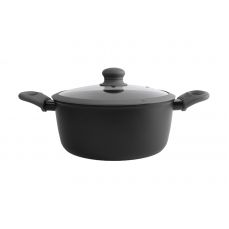Кастрюля 24 см, 3,9 л, с крышкой, с покрытием, алюминий, серо-черная, Robust ANNA LAFARG