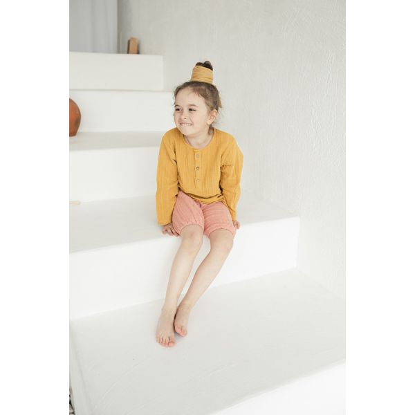 Шорты из хлопкового муслина цвета пыльной розы из коллекции essential 18-24m