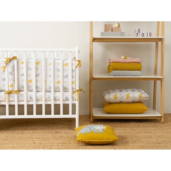 Простыня на резинке из сатина с принтом dinosauria world из коллекции tiny world 90х200х28 см