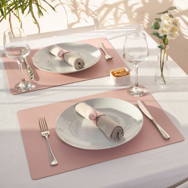 Подстановочная прямоугольная салфетка из натуральной кожи 45х35 см rosewater Skinnatur