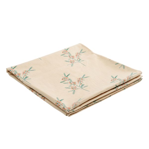 Скатерть на стол из хлопка с графичным принтом Обед рябинника russian north, 150х250 см Tkano