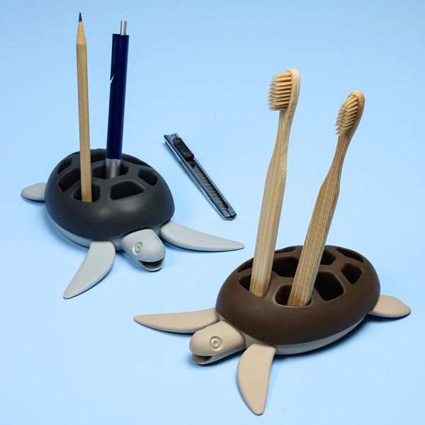 Держатель для зубных щеток/карандашей turtle серый