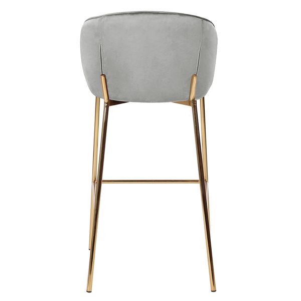 Стул полубарный coral, велюр, серо-бежевый