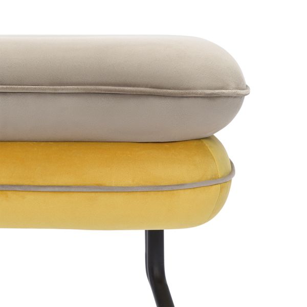 Пуф pea, велюр, бежевый/желтый Bergenson Bjorn