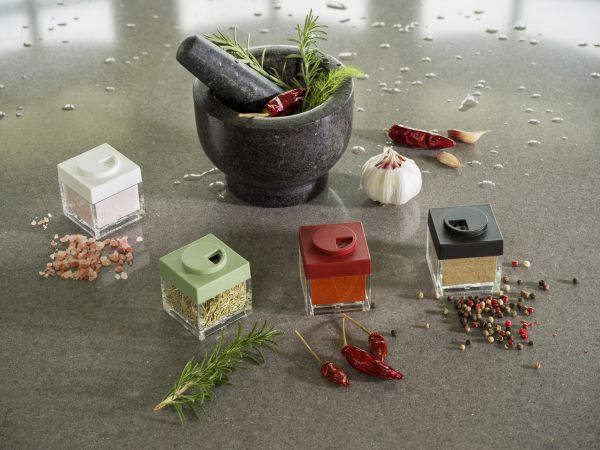 Контейнер квадратный 100/500/1000/1500 мл белый Omada, набор 4 шт