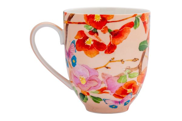 Кружка с подставкой Камелии на розовом 0,4 л Maxwell & Williams