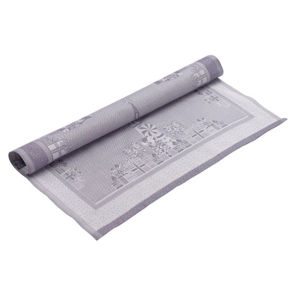 Салфетка из хлопка фиолетово-серого цвета с рисунком Щелкунчик, new year essential, 53х53см Tkano