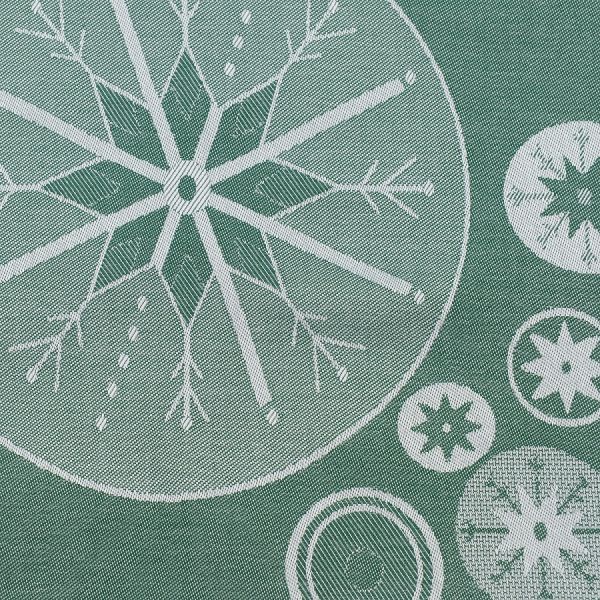 Салфетка из хлопка зеленого цвета с рисунком Ледяные узоры из коллекции new year essential, 53х53 см Tkano