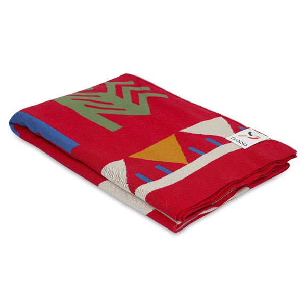 Плед из хлопка по мотивам чувашских орнаментов из коллекции cultural heritage, 130х180 см Tkano