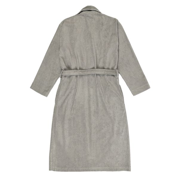 Халат махровый из чесаного хлопка серого цвета из коллекции essential, размер m Tkano