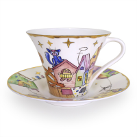 8617 АД Чайная пара 250 мл Котики (Ручная роспись)