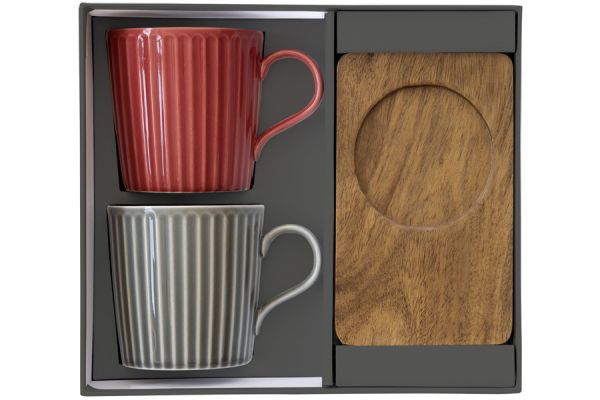 Набор из 2-х кружек Время отдыха, красная и серая, 0,38 л Easy Life