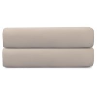 Простыня на резинке из премиального сатина бежевого цвета из коллекции essential, 160х200х30 см Tkano