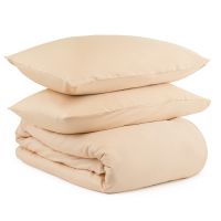 Комплект постельного белья двуспальный из сатина бежево-розового цвета из коллекции essential TK20-DC0048