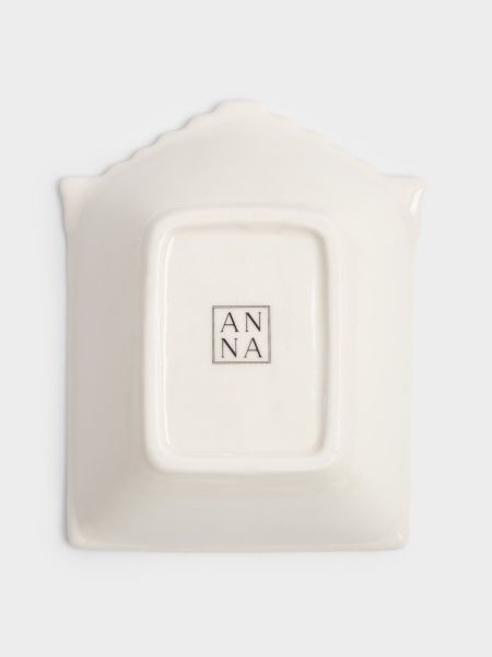 Пиала 15x12x4 см, фарфор, белая, Дом с венком, Townlet Anna Lafarg
