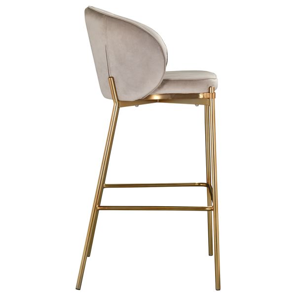 Стул барный coral, велюр, серо-бежевый Bergenson Bjorn