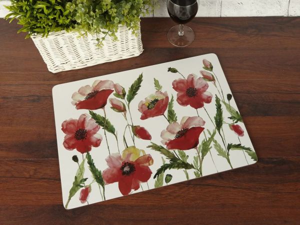 Набор 4 подставки Watercolour Poppy 40x29 Creative Tops 