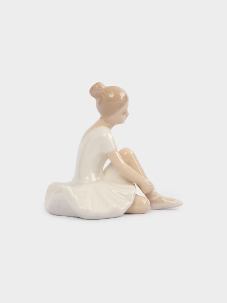 Статуэтка, 10 см, фарфор, молочно-белая, Балерина, Lady
